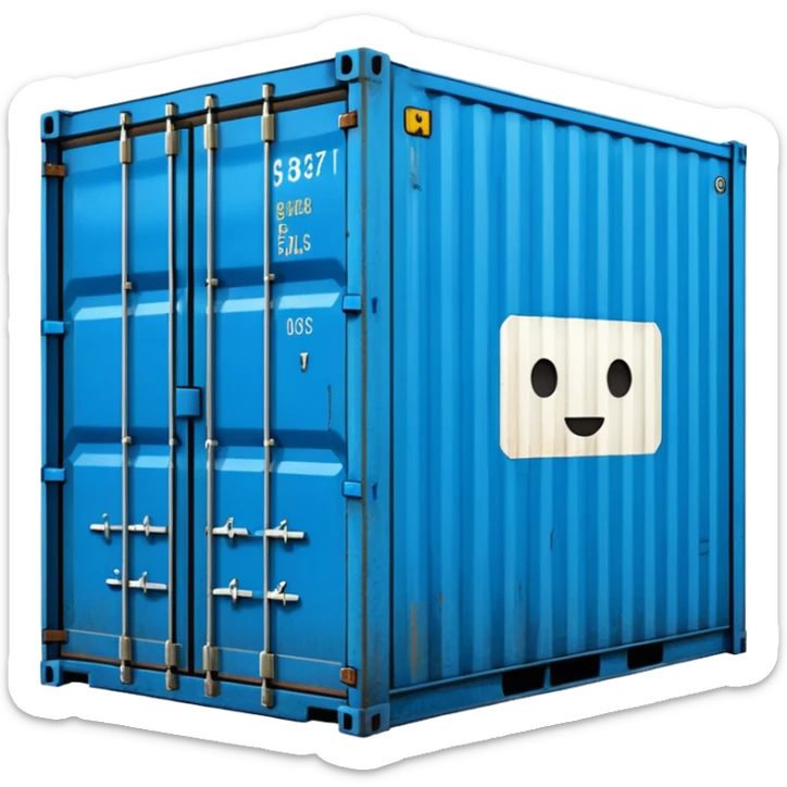 goods Contener emoji which is used for shipment of goods, single contaner sticker