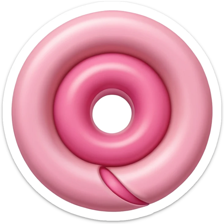 3D digital emoji-style illustration of a symbolic endometrium, featuring a smooth pastel pink circular shape with three concentric layers in varying shades of pink, soft lighting, Apple-style realistic shine, and a transparent background. sticker