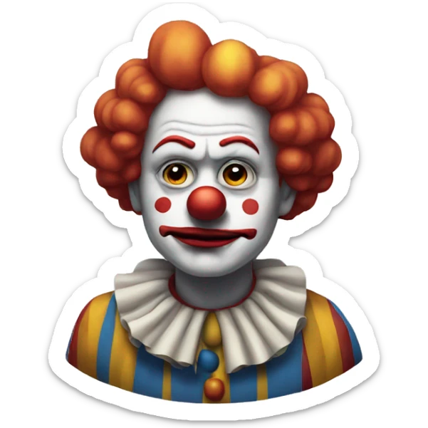 Sad clown sticker