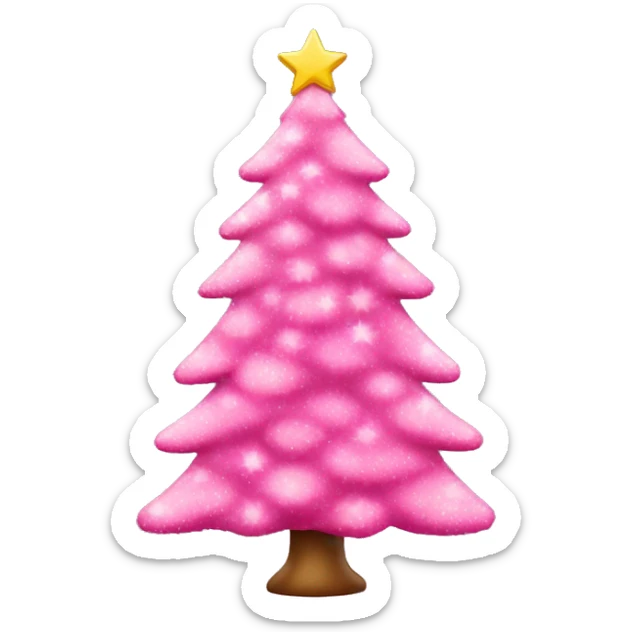 Pink Christmas tree sticker