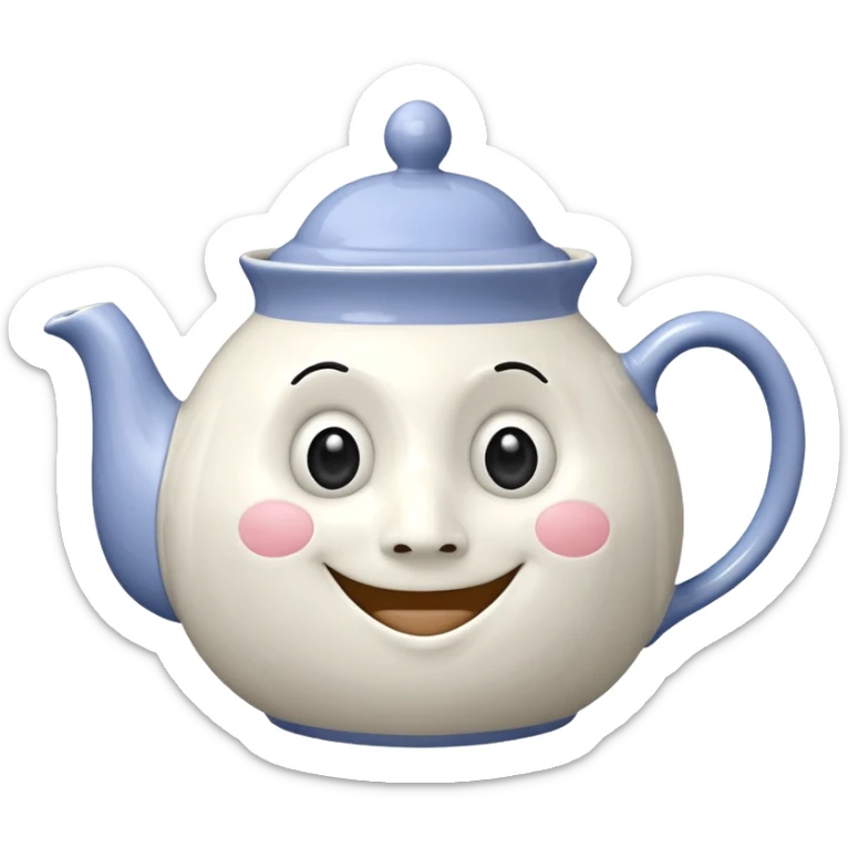 A character from the fairy tale Beauty and the Beast: Mrs. Potts, the lady who was turned into a teapot and retains the teapot's original form. sticker