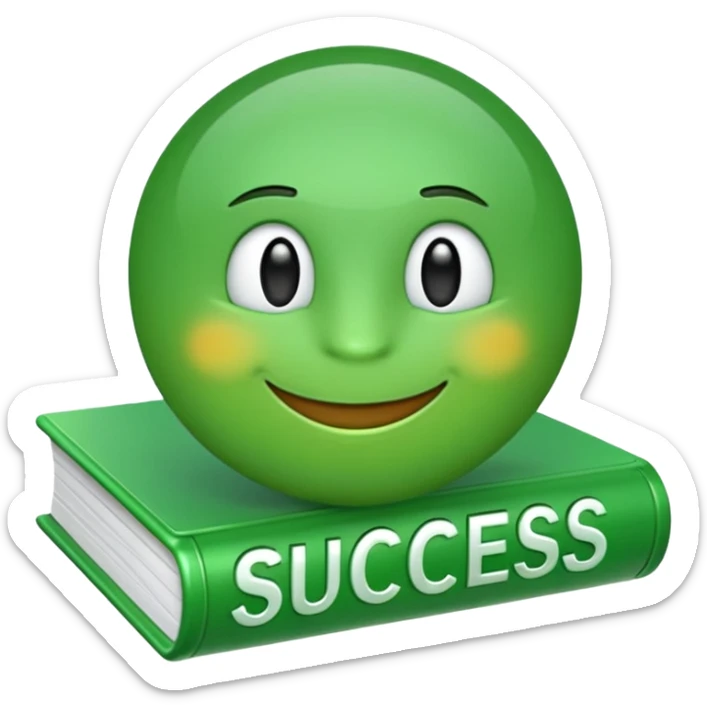 i need a emoji fher its green and in the text behind success is like bet ledger in transparent form sticker