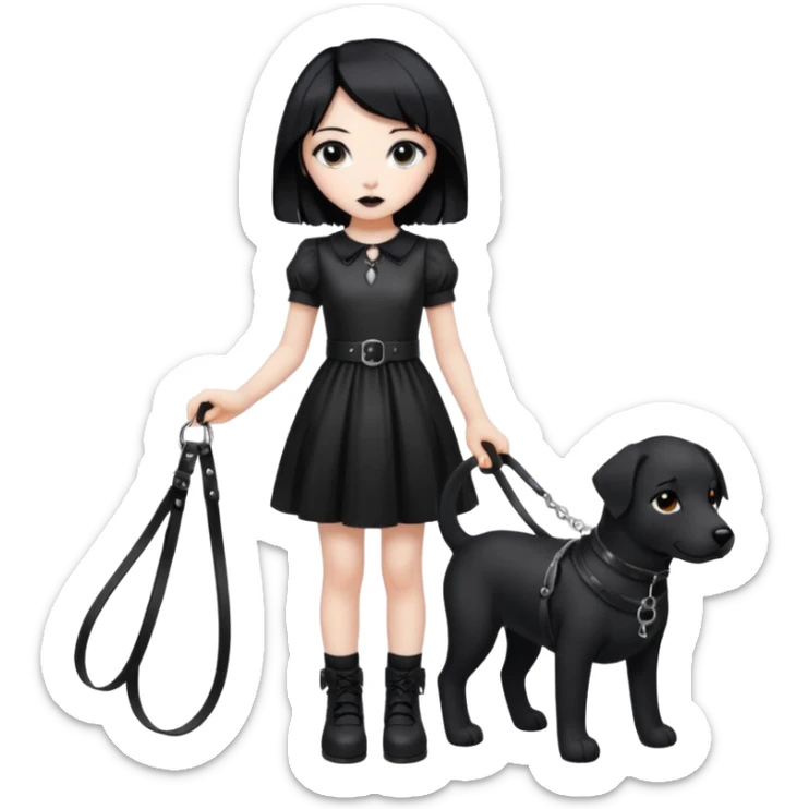 Homme 4 pattes fille Gothique derrière qui le tien en laisse  sticker