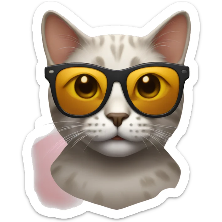 Cat with sunglasses sticker