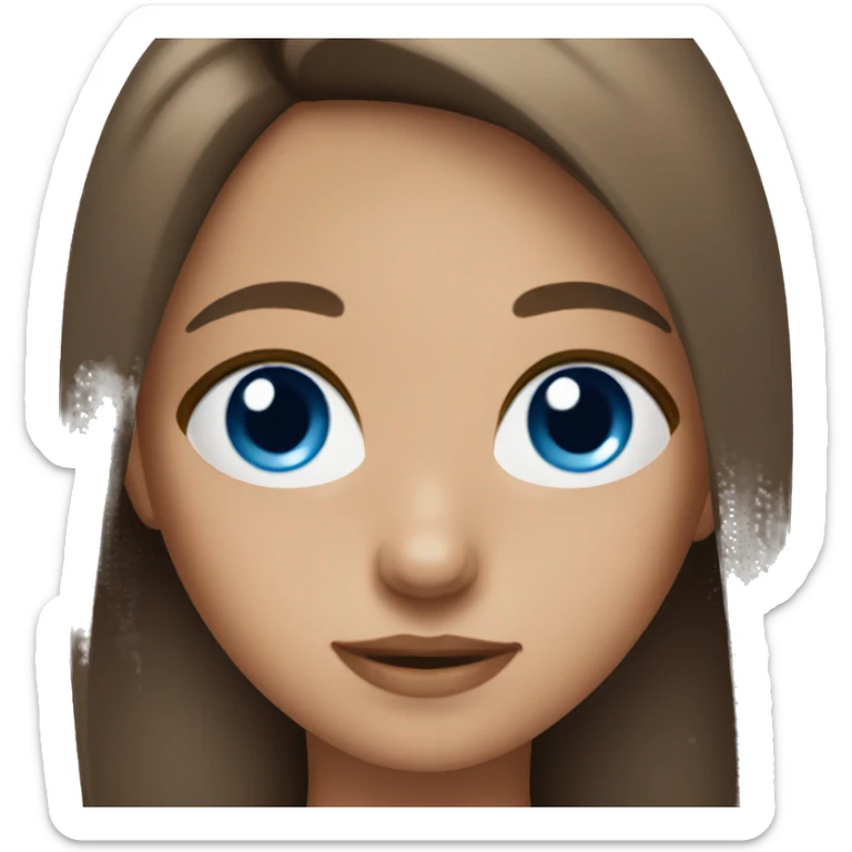 A girl with blue eyes brown hair and freckles sticker