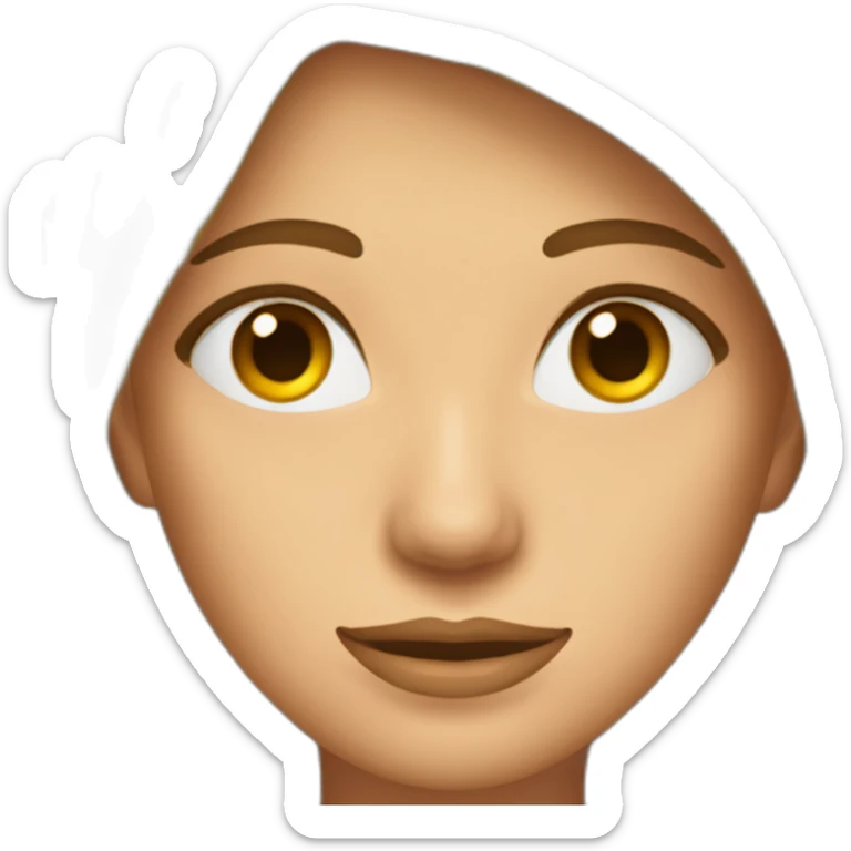 mujer pelo castaño hasta los hombros con anteojos cuadrados y ojos castaños sticker