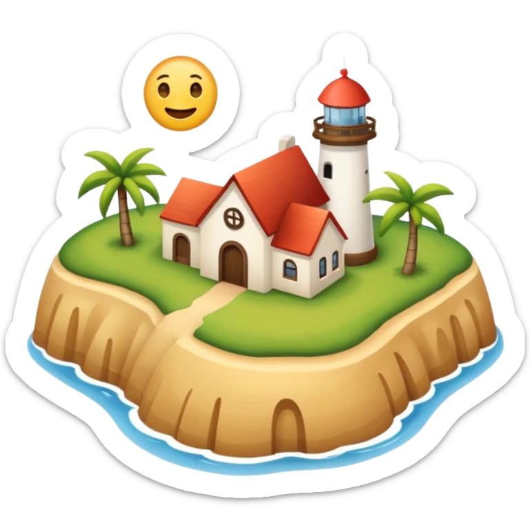 Mach mir einen einfachen Emoji von der Insel Sylt, wie wenn man sie von oben sehen würde auf einer Landkarte  sticker