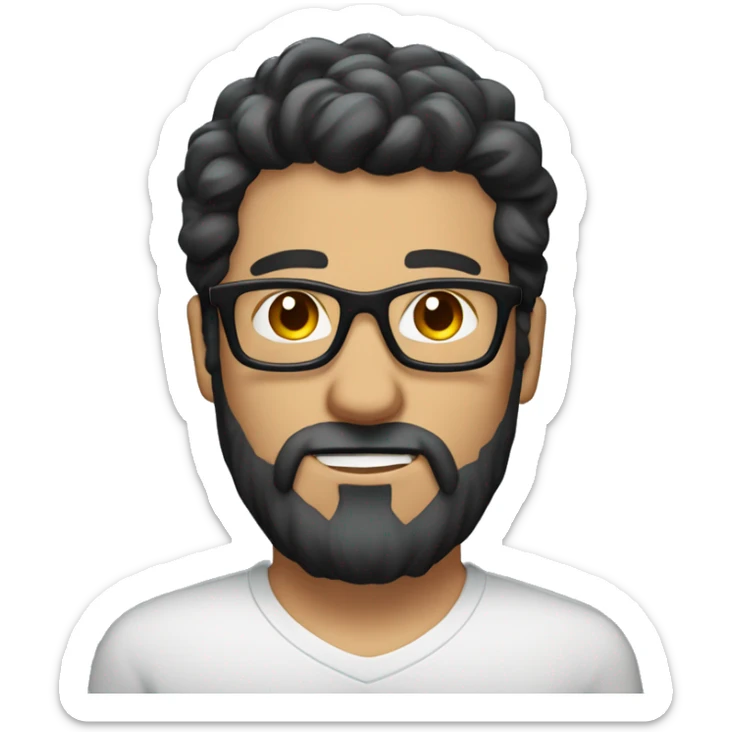 groom with dark hair a scruffy beard and metal frame glasses p skin sticker