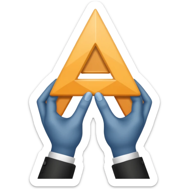 Similar to the heart hands emoji, this emoji should show a triangle created by the fingers of the hands where the two thumbs form the first side of the triangle and the remaining four fingers of each hand create one side each sticker