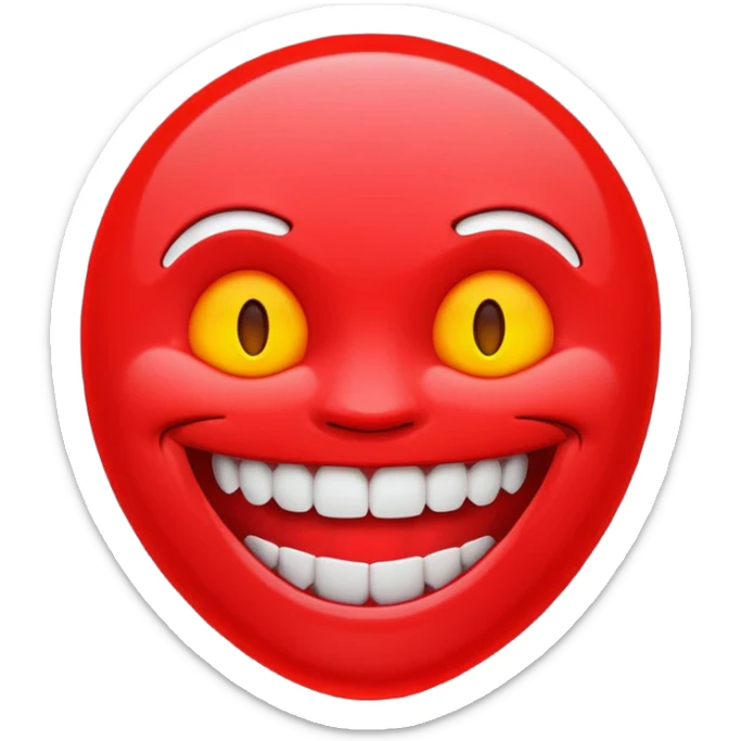 can you make me a red neon emoji out of the word "Ego" with teeth beside it  sticker