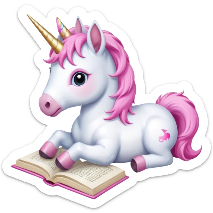 Unicorns read book
A baby unicorn lying on its belly, flipping pages with its hoof.













 sticker