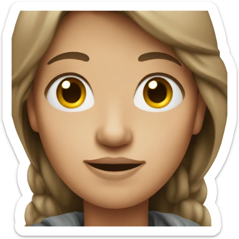 homeless white woman with brown hair emoji sticker