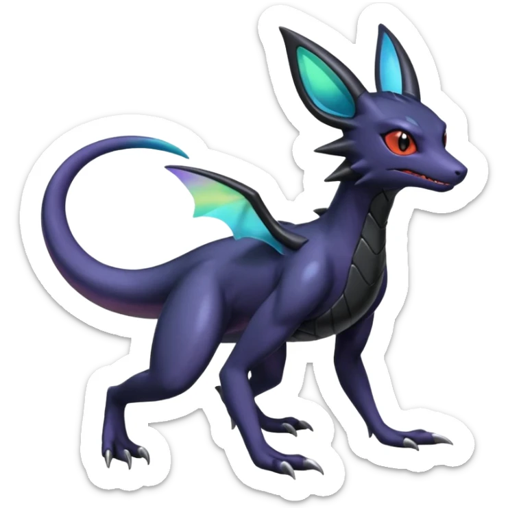 Shiny Salandit-Umbreon-Nargacuga-Noivern-Noibat-Hybrid (Full body) sticker
