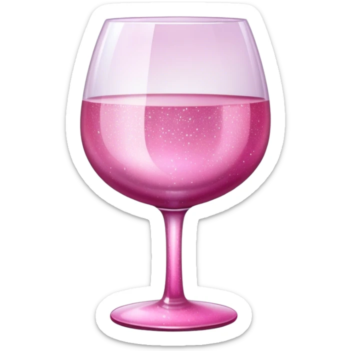 Pink sparkly wine glass sticker