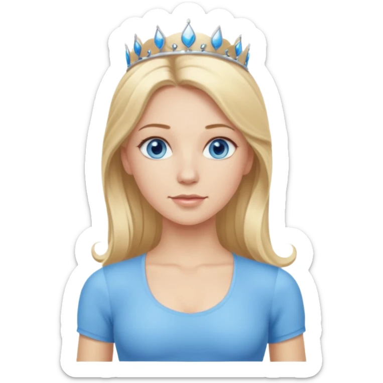  long blown out blonde hair woman blue eyes pilates princess  sticker