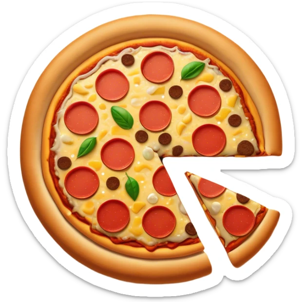 Clash of Clans aesthetic: Cinematic Playful Pixel 3D Food (Pizza, Burger, Apple) Portrait Emoji, rendered in a 3D vector-style similar to standard emojis with minimal shading and bold, simplified shapes. A compact, distinct form with signature details, softly glowing with a pixelated adventure charm. Simplified yet unmistakably iconic, highly detailed and consistent, glowing with a soft radiance and high shine. Stylized with a touch of classic pixel-art charm and a soft glowing outline, capturing the essence of a beloved gaming relic with a friendly, playful manner! sticker