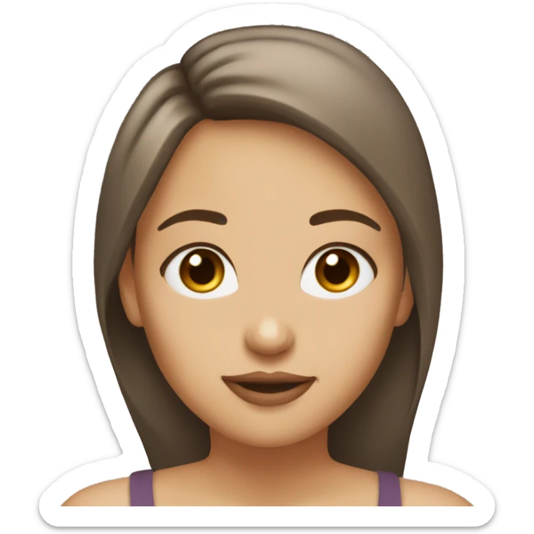 Make a girl have brown eyes and light skin and brown or dark brown hair and nice lips  sticker