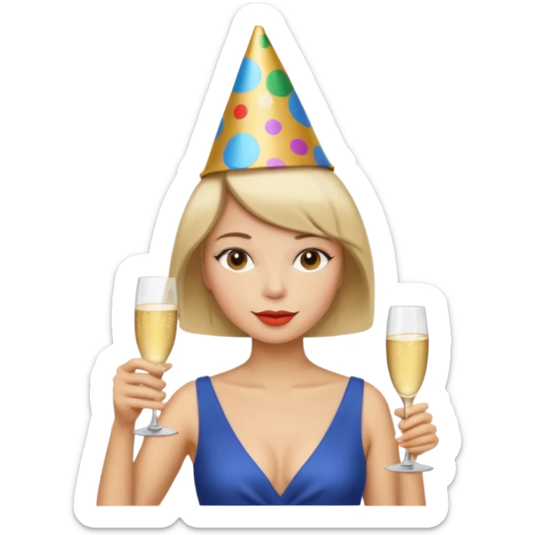 hazme una igual a la anterior pero cámbiale el pelo largo por uno corto no tan corto que le llegue a los hombros  sticker