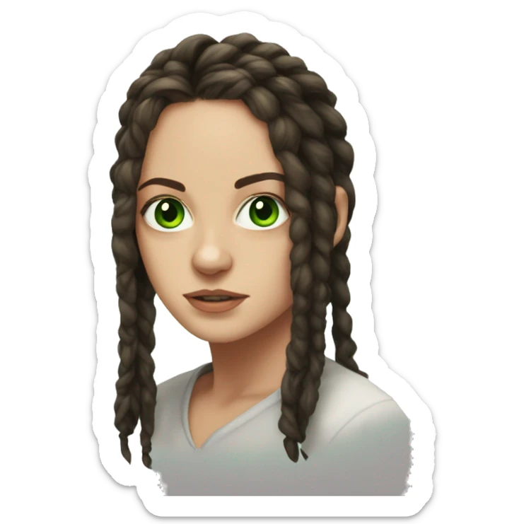 Effy Stonem, portrait, dread-locks, green eyes  sticker