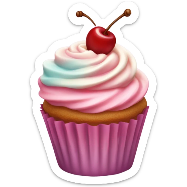 Cupcake with cherries  sticker