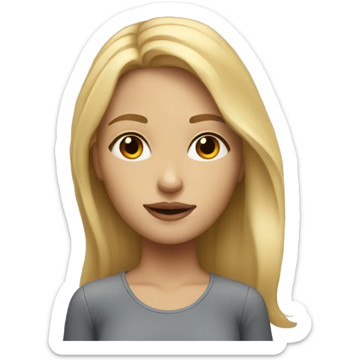 A blonde girl dreams of a realistic portrait sticker