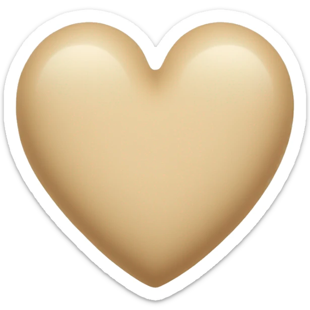 beige heart sticker
