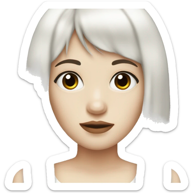 girl that has white skin and Long Dark red hair and fringe bangs and is wearing black sticker