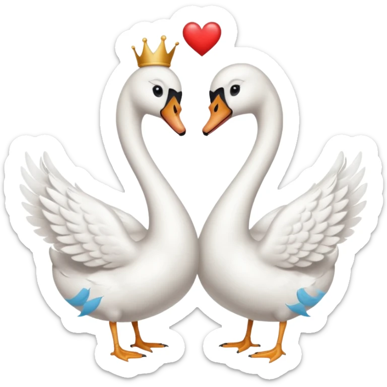 Two swan making a heart 💗 a girl swan  and a boy swan  sticker