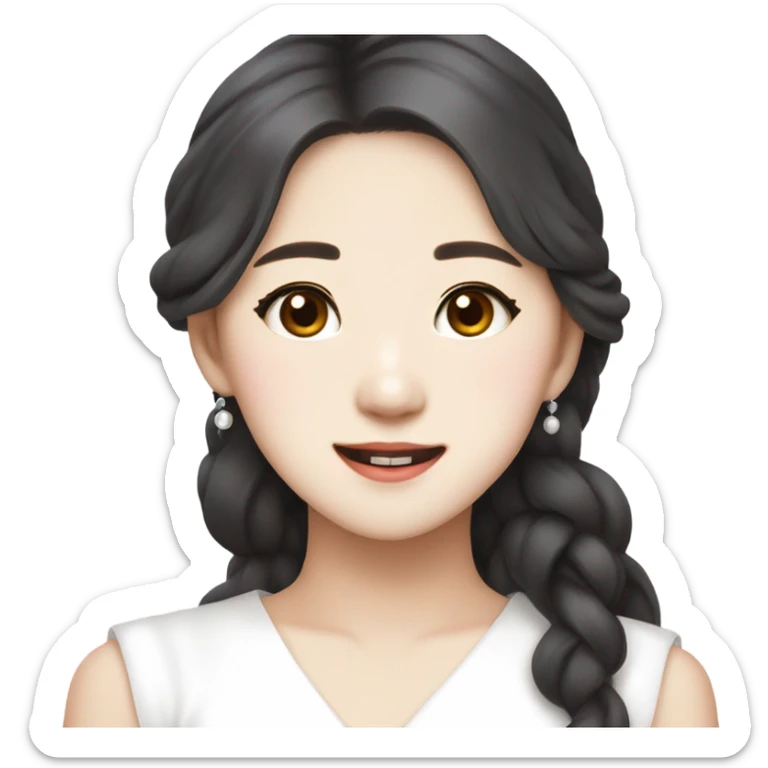 Jang Wonyoung asian kpop cute white girl wearing white dress sticker