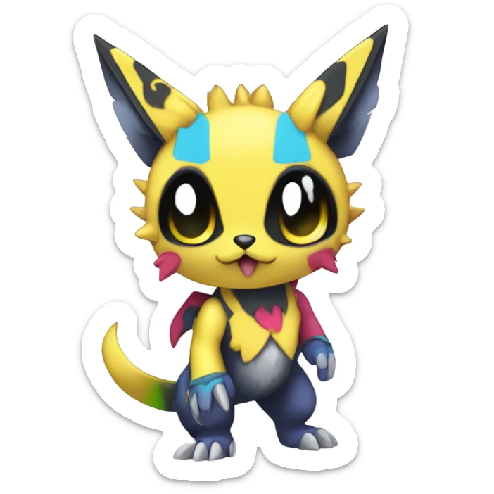 cute kawaii cool edgy colorful Digimon-Fakemon-animal full body sticker