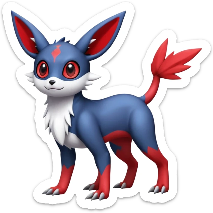  Cute Guilmon-Latias-Umbreon-Fakémon-hybrid-creature (full body)  sticker