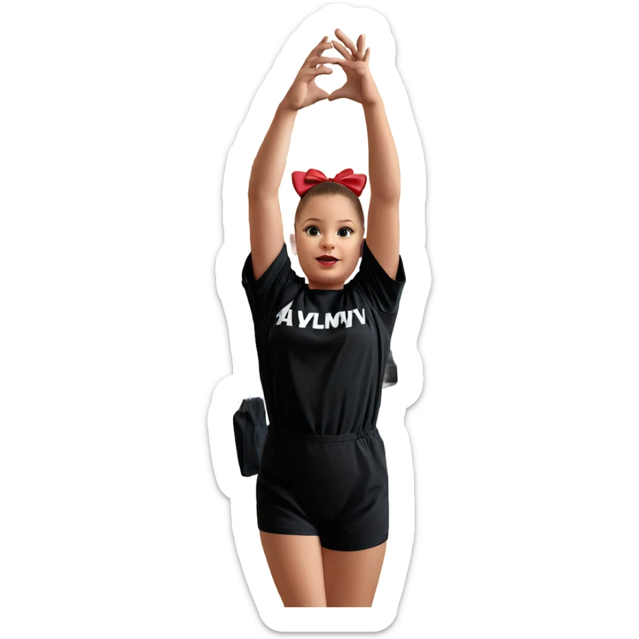 girl with bow indoors sticker