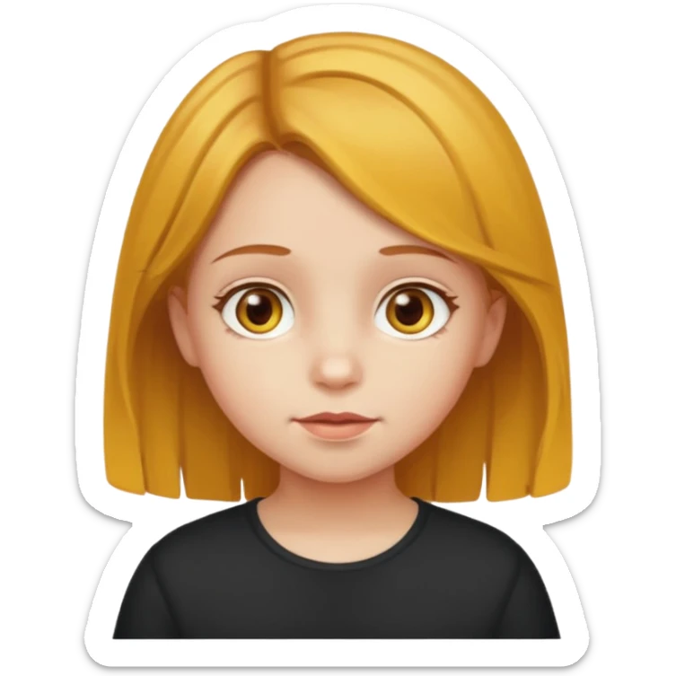 Sarı ve kumralımsı saç ela gözlü kücük kız sticker