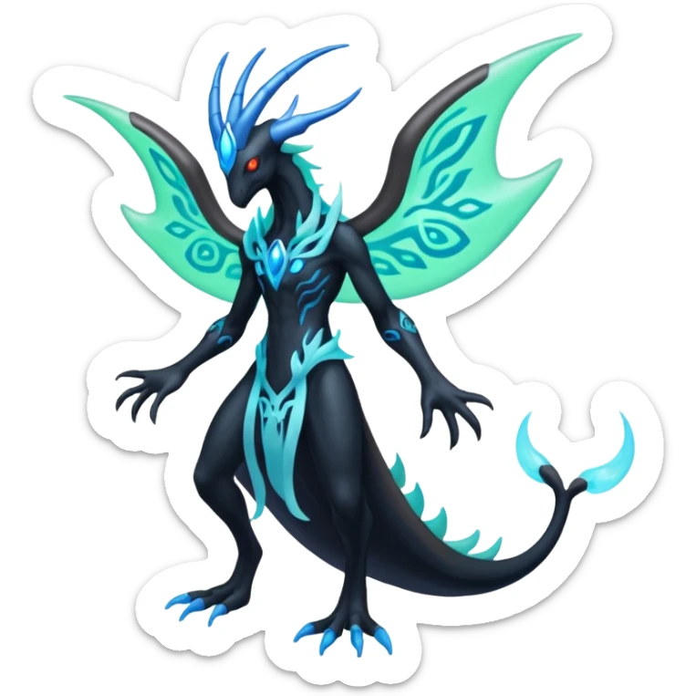 Darkrai-Cresselia-Zygarde-Electrike-Fakémon-fusion, full body sticker