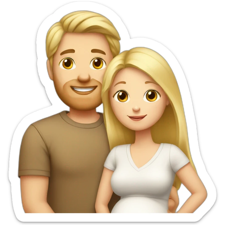 Family;brunet-dad,blonde-haired-mother-who-is-pregnant,blond-baby sticker