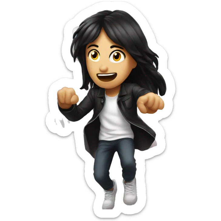 Man being raptured up t heaven whle  girl with black hair watches sticker