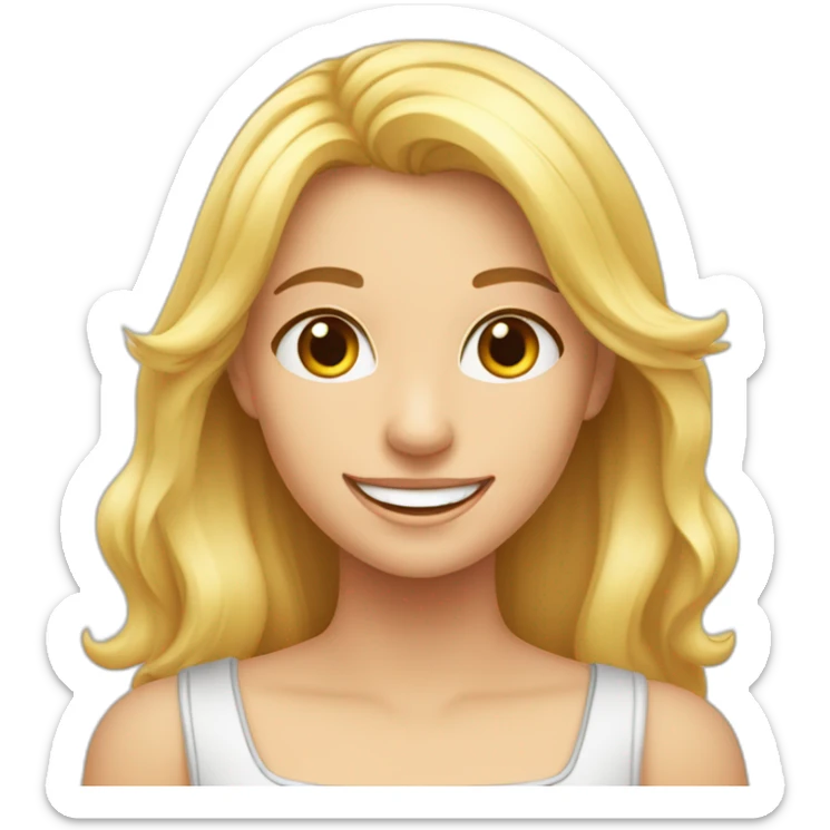 une fille blonde avec des ailes dans le dos et un jolie sourire sticker