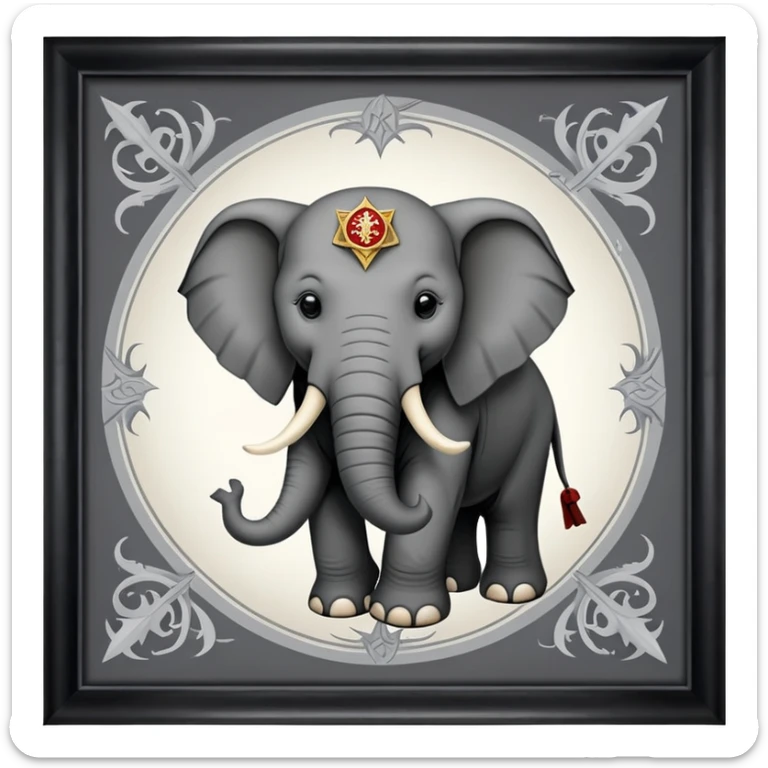 Republican Party elephant but in a Game Of Thrones Sigil Form - in a square picture frame sticker