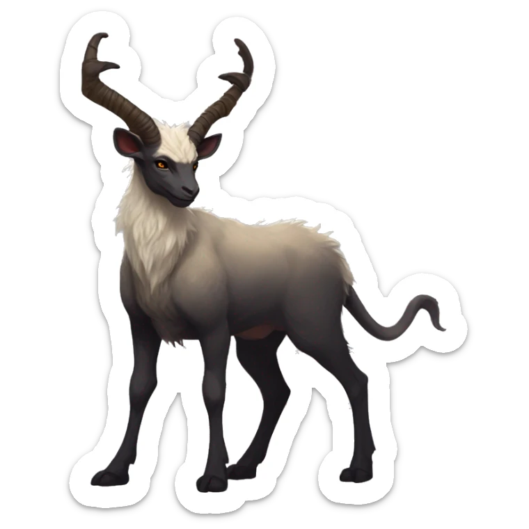Modern Realistic Rare Fantasy Horned Vernid-Trico-species by LiLaiRa, full body sticker