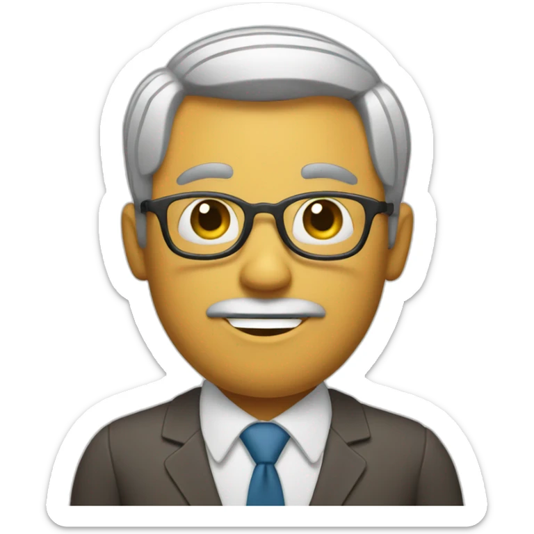 Funny character that represents an English teacher and also represents the cultures that you speak English sticker