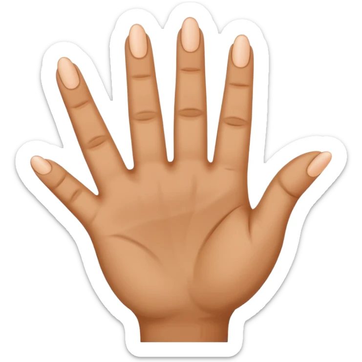 3 fingers sticking up thumb, pointer and middle fingers the rest are down just the hand counting to 3 sticker