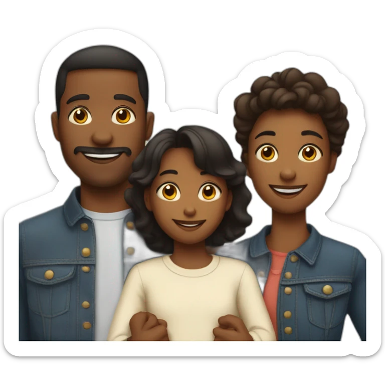 a loving black family with a mom and dad, 2 teen boys and a 5 year old boy sticker