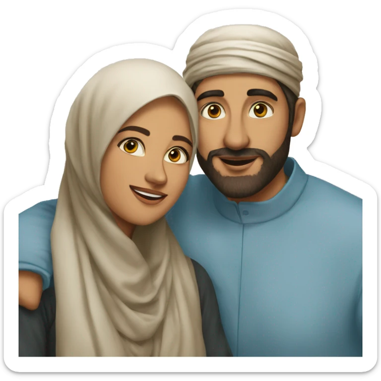 Un homme et une femme amoureux musulmans sticker