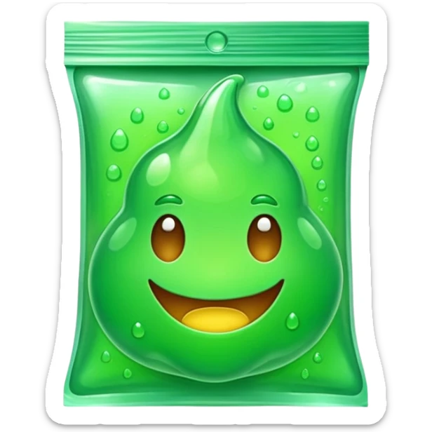 Slime emoji in a packet like in stores like regular onnea but just as emoji sticker