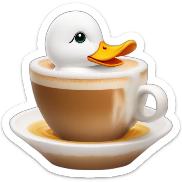 cappuchino with a duck from foam in the foam (no real duck but from foam) sticker