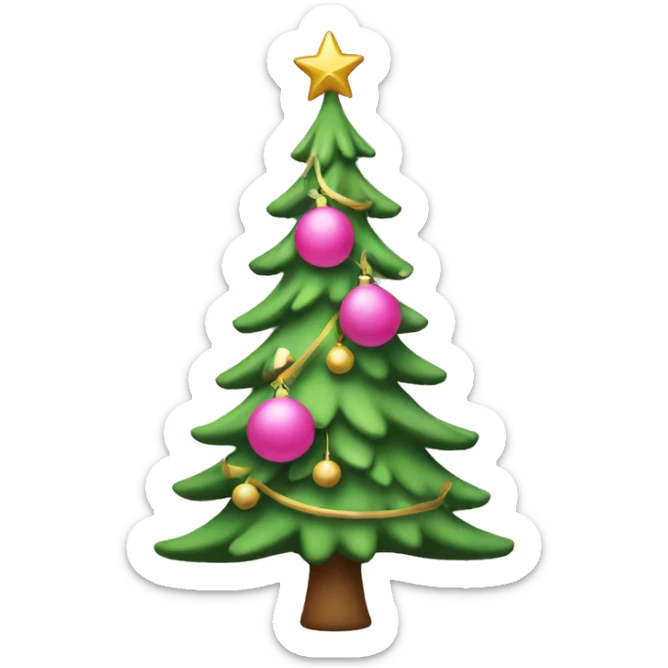 pink christmas tree sticker
