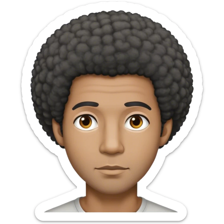 Hombre adulto negro cabello corto afro  negro y canoso, ojos marrones  sticker