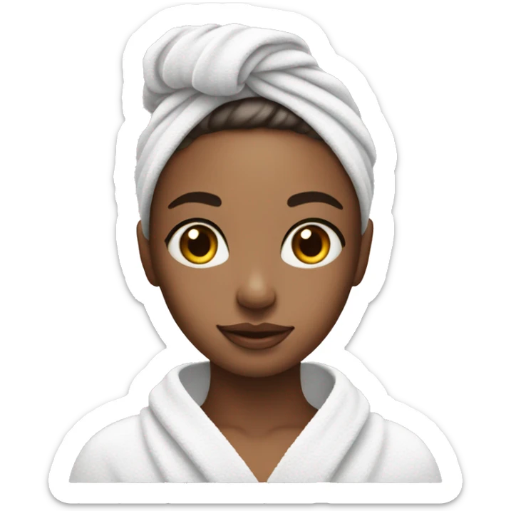 girl with skin skin care, and a towel in her hair sticker