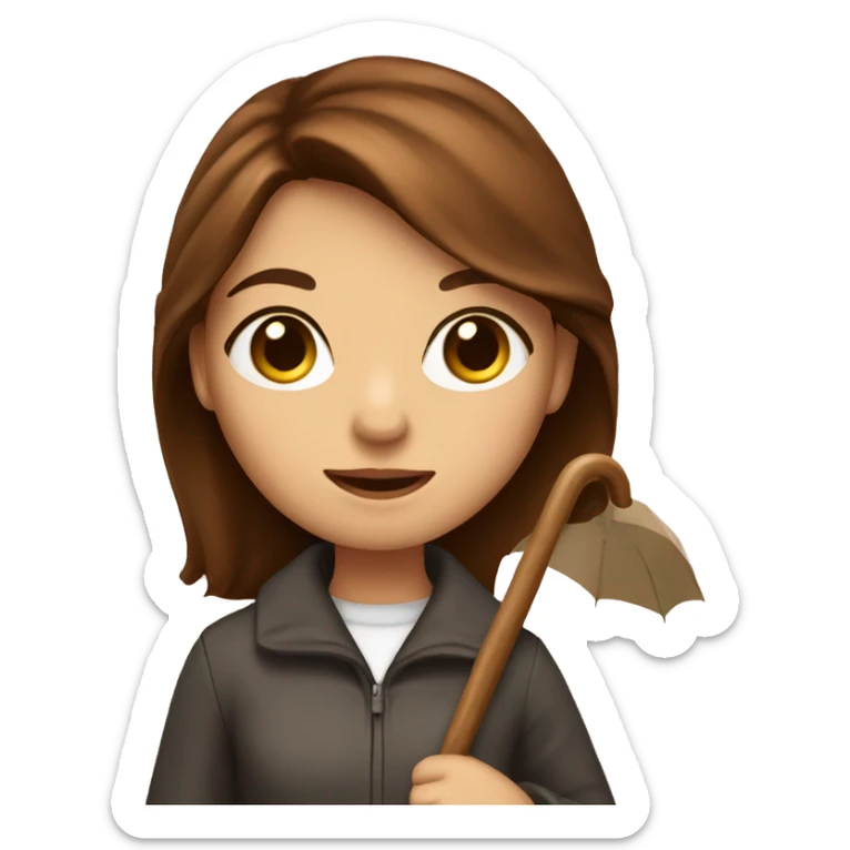Girl with that brown hair and an umbrella in her hand sticker