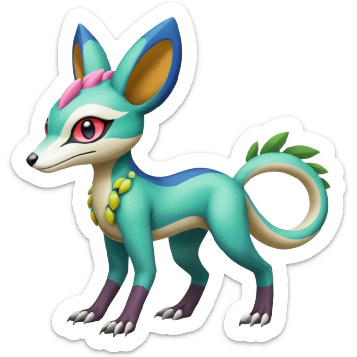 Colorful Exotic Meloetta-Trico-Vernid-Sergal-Pokémon-Fakémon-creature sticker